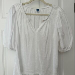 Old Navy White Puff-Sleeve Peasant Top  Women’s